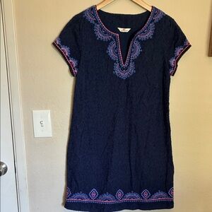 Vineyard Vines Starfish Jacquard Tunic Dress in Navy & Pink